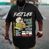 Plus Size Black Fast Life T-Shirt